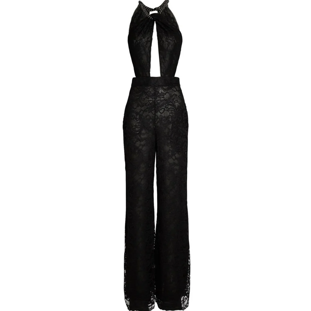 Dundas Revolve Vogue Black lace cut out jumpsuit - Picture 7 of 8
